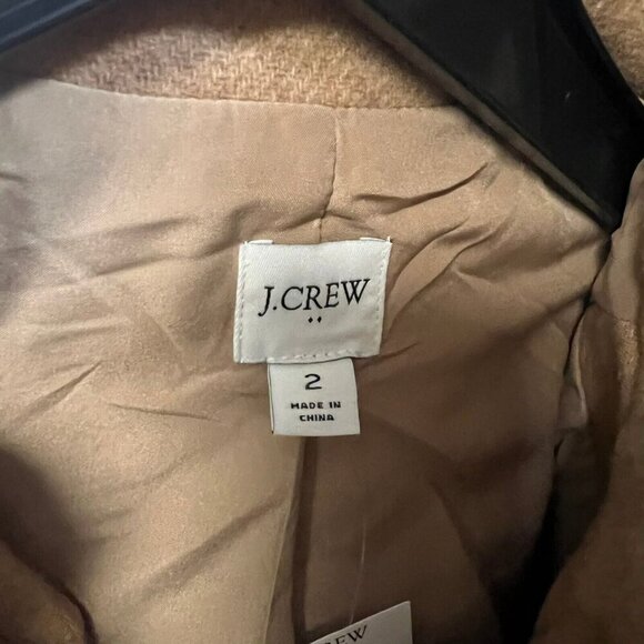 J.Crew Womens $298 Button Neck City Coat Hthr Acorn Size 2 BU261 - Picture 10 of 10
